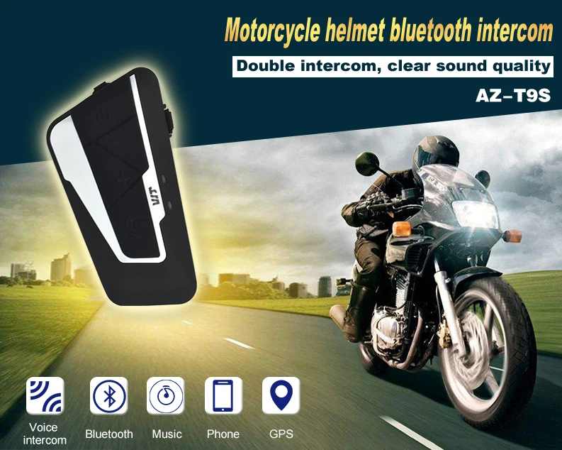 T9S шлем домофон Водонепроницаемый Bluetooth мотоцикл BT беспроводная гарнитура с FM