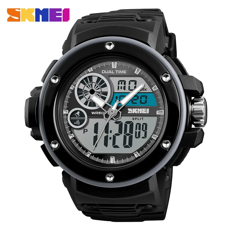 SKMEI новые мужские часы уличные спортивные 50 м водонепроницаемые цифровые