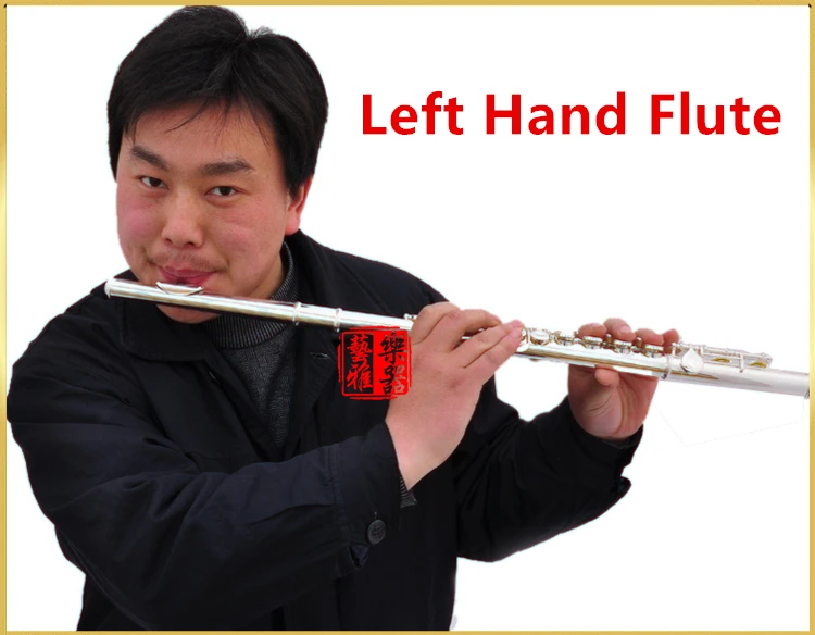 Professional Flute 16 holes C tone Left Hand flute Silver Plated Cupronickel material with E Key Dizi instrument musical flauta | Спорт и