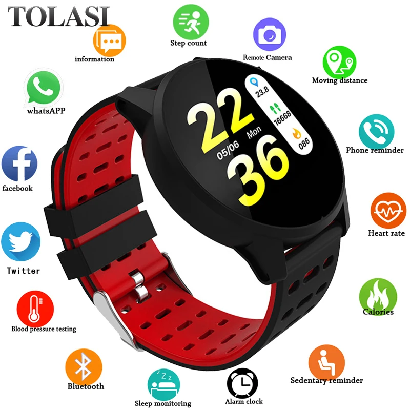 Спортивные Смарт-часы для мужчин и женщин кровяное давление Водонепроницаемый