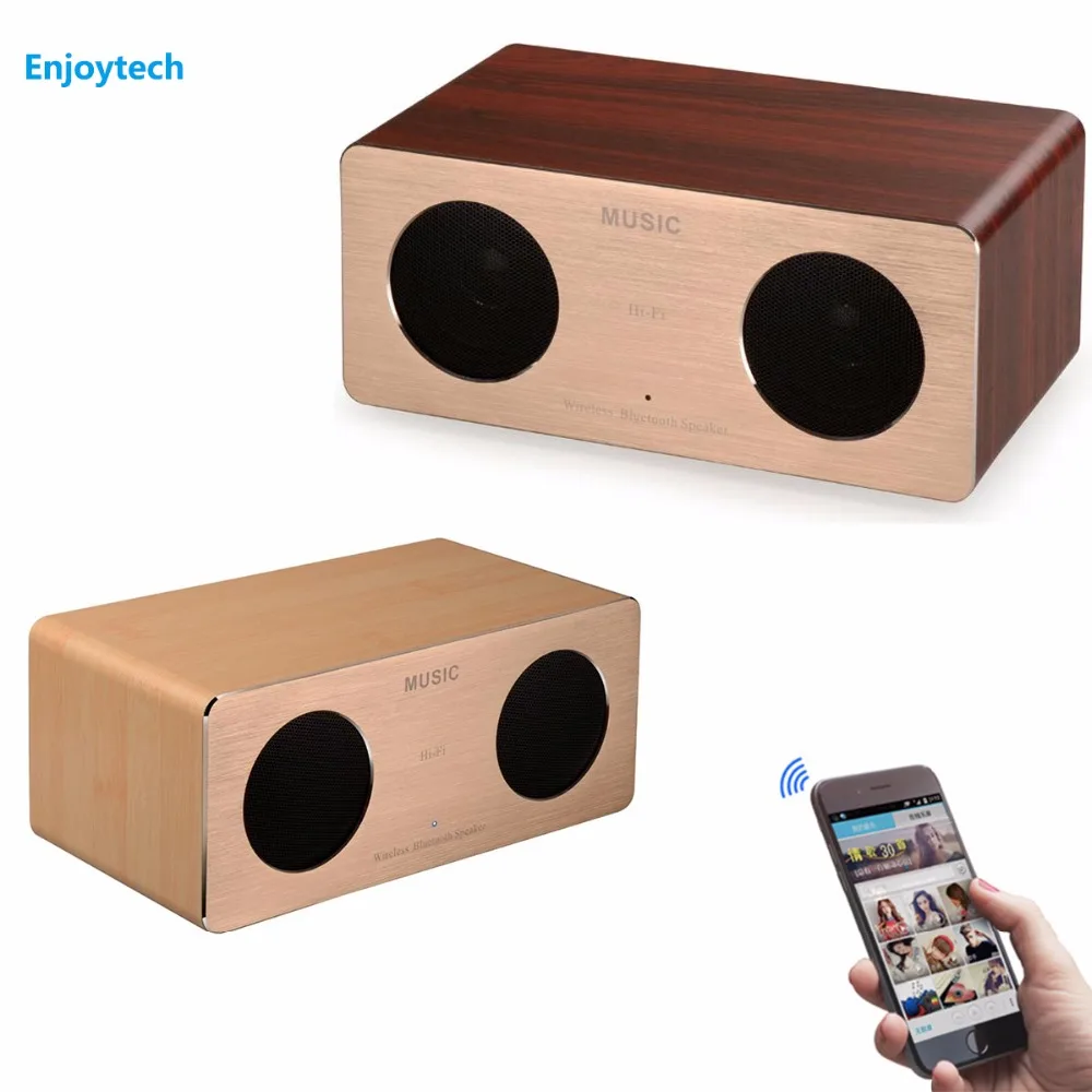 Беспроводные деревянные Bluetooth двойные колонки Портативный Громкая связь