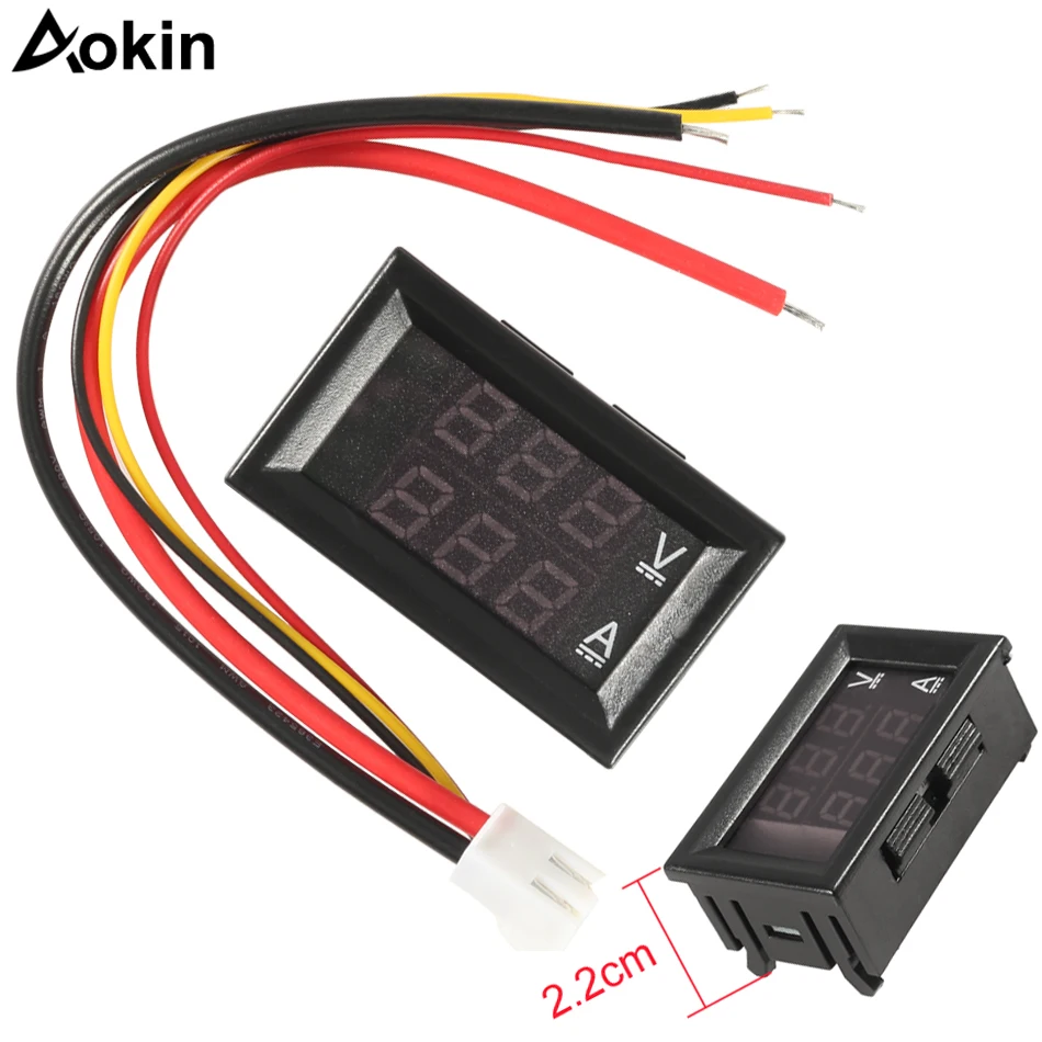 2 шт./лот 0 28 &quotсветодиодный DC0-100V 10A цифровой вольтметр Амперметр 2in1 мультиметр
