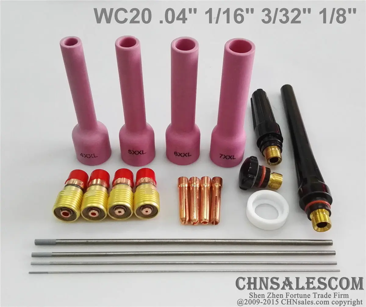 CHNsalescom 20 шт. сварофонарь TIG набор коротких газовых линз WP-17/18/26 серии WC20 76 мм сопло |