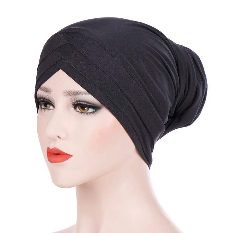 Bohemia Women Solid Crystal Hemp Braid Turban Hats Chemo Beanie Hijab Pleated Wrap Cap Hair Loss for Cancer Accessories |