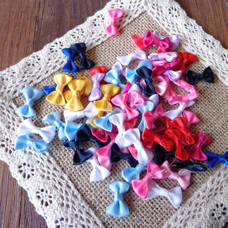 50pcs Colorful Decoration Bow Tie Badges Mix Fabric for DIY Scrapbooking Lable Paste | Канцтовары для офиса и дома