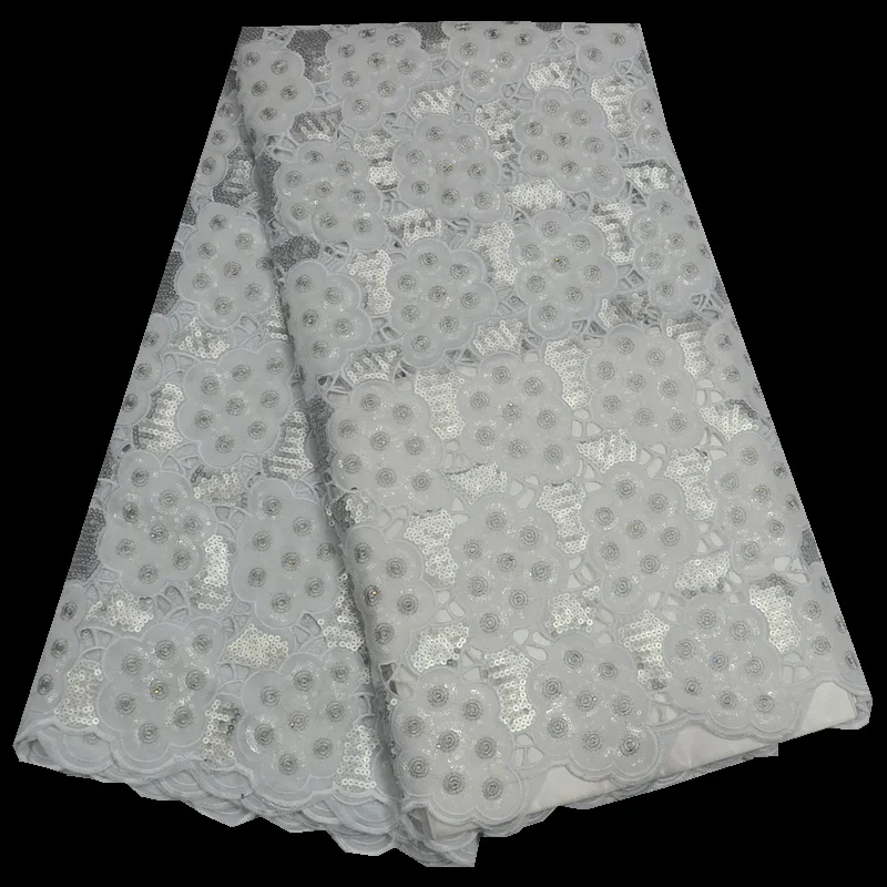 Белый Африканский двойной органзы кружевной ткани высокого качества