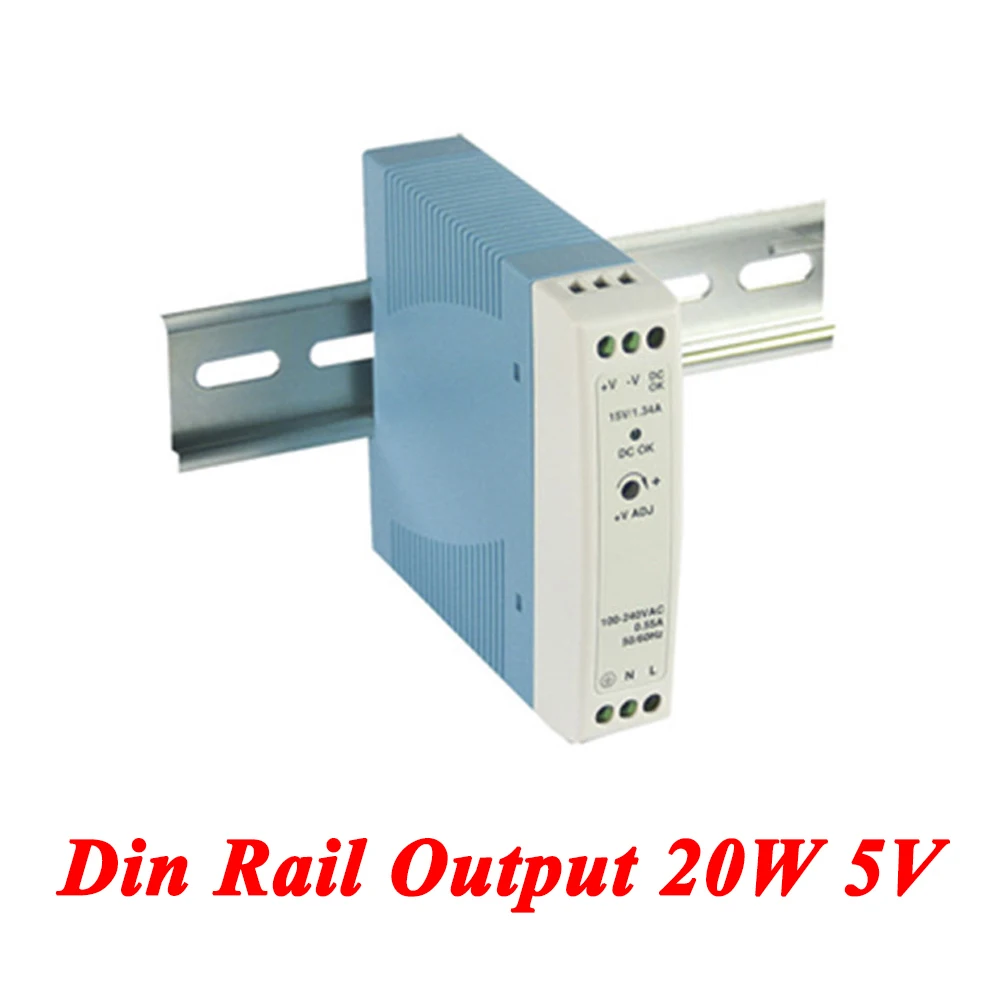 MDR-20 Din Rail Power Supply 20W 5V 3A Switching AC 110v/220v Transformer To DC 5v watt power supply | Строительство и ремонт
