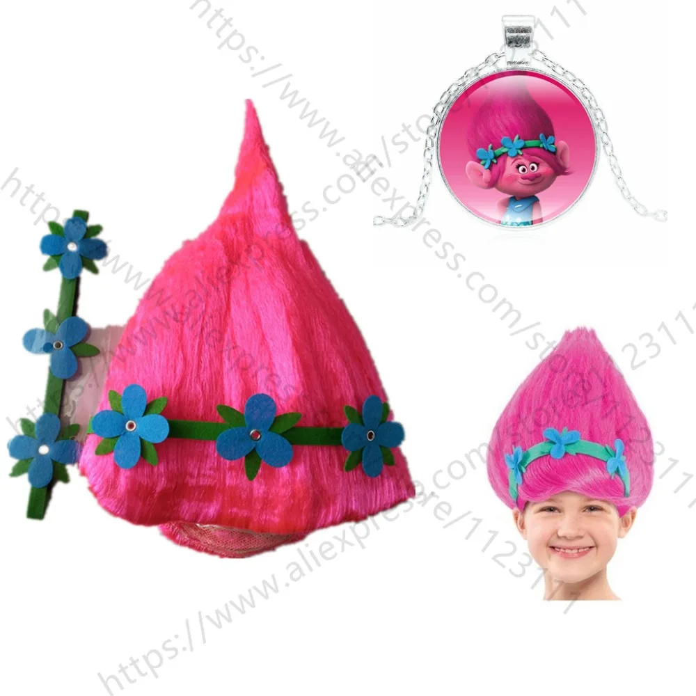 Парик тролля Поппи для детей парик Хэллоуина комплект детской одежды маскарада