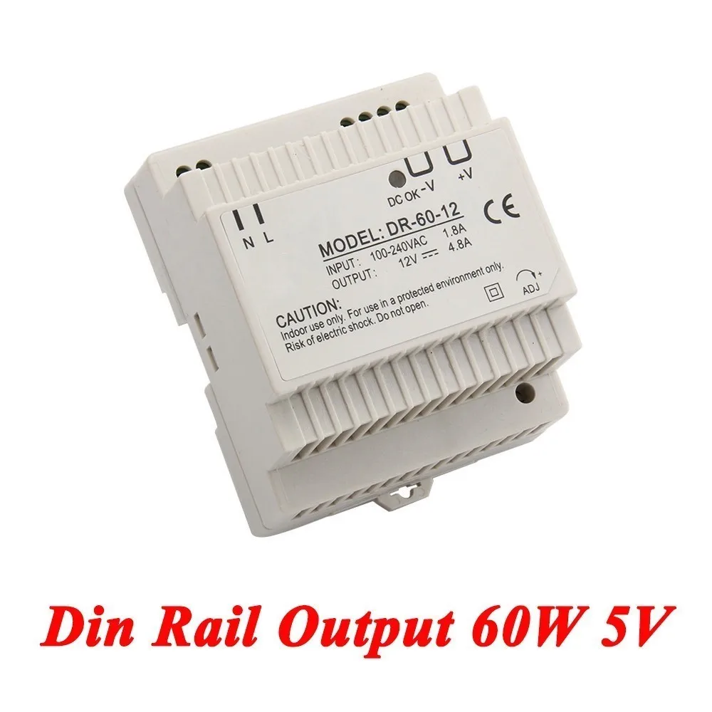 DR-60 Din Rail Power Supply 60W 5V 6.5A Switching AC 110v/220v Transformer To DC 5v watt power supply | Обустройство дома