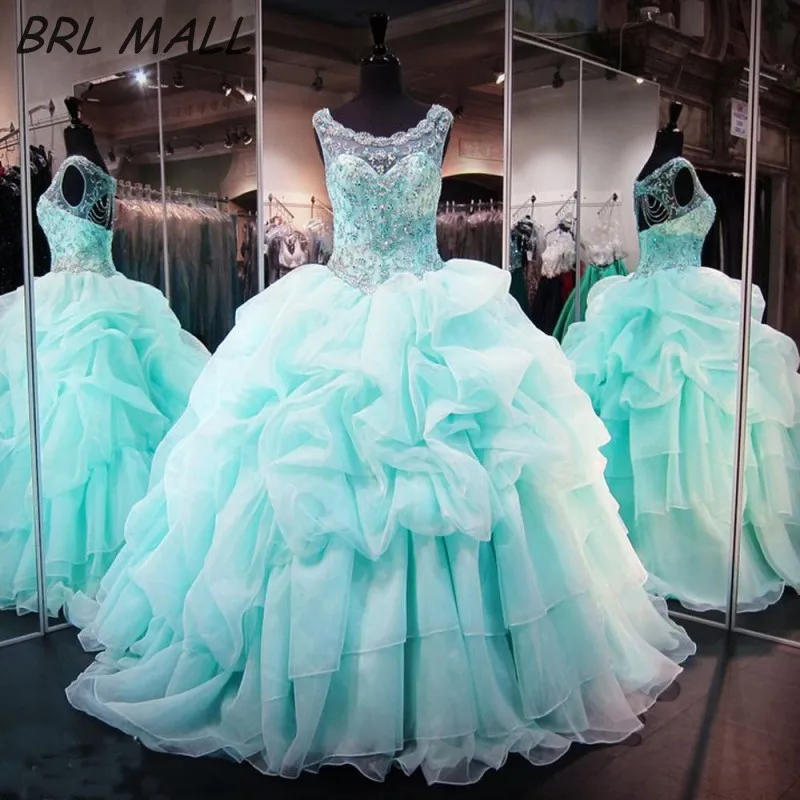 Женское бальное платье из органзы элегантное с открытой спиной и бисером 15-16 лет