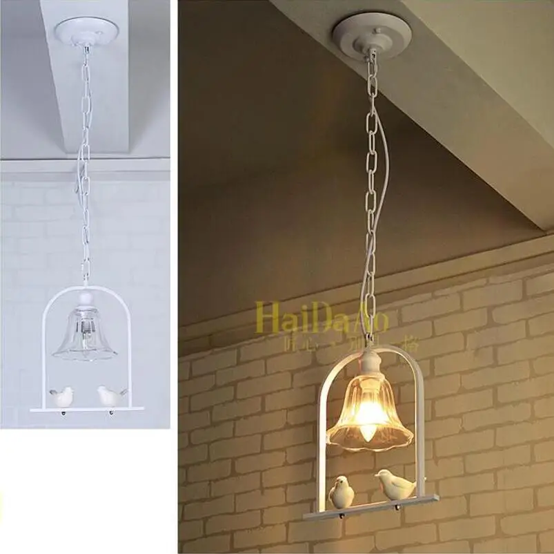 Люстра из полимера с двойной птицей в европейском стиле светодиодная лампа для