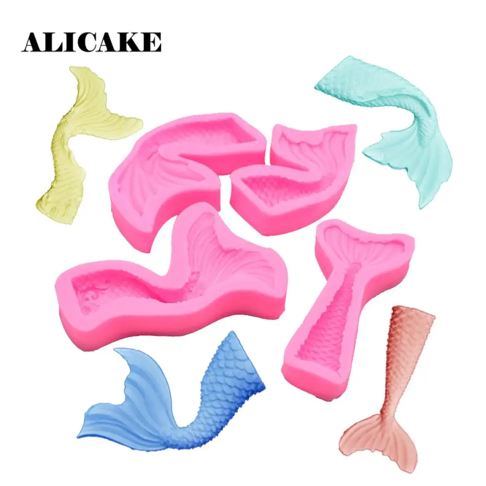 3D Mermaid Tail Silicone Cake Fondant Mold for Chocolate Candy Soap Gummy Form Decoration Baking Pastry Tools Bakery Mould | Дом и сад