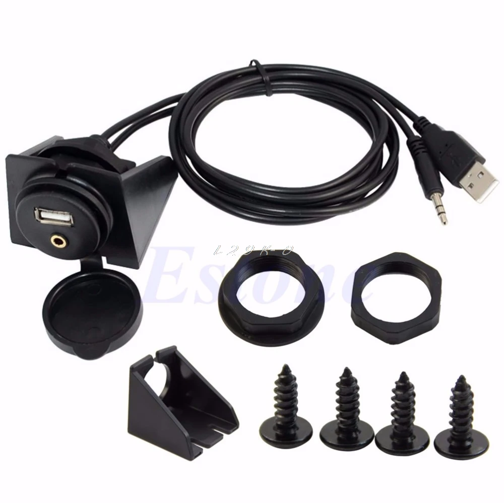 1 шт. для приборной панели автомобиля Moto панель скрытого монтажа USB 2 0 3 5 мм M/F AUX