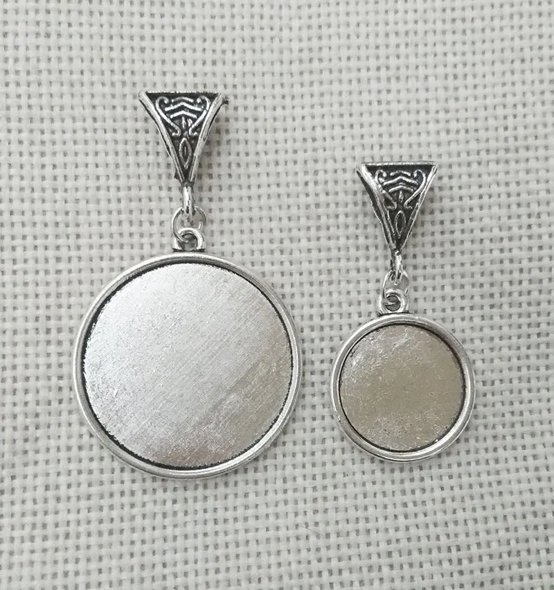 filigree pendants bails leather cord necklace clasp Cabochon Cameo bezel Blank base Setting tray antique tibet Glass frame Dome | Украшения