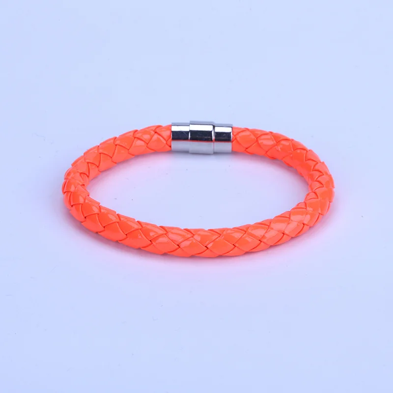 Индивидуальные простые панк 6 мм оранжевый желтый розовый макраме кожа Магнитная