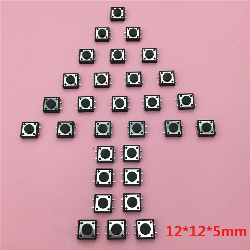 30 шт./лот 12x12x5 мм 4PIN SMT G82 тактильный тактовый кнопочный микро-переключатель