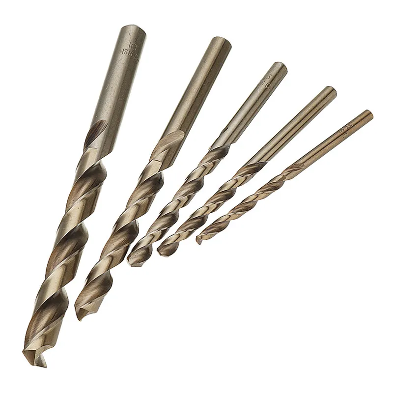 New 5pcs 4-10mm HSS M35 Cobalt Twist Drill Bit 4/5/6/8/10mm for Metal Stainless Steel Aluminium Copper | Инструменты