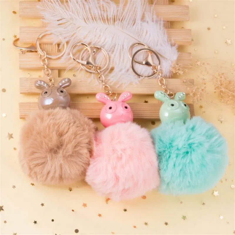 Cute ute rabbit diamond long eared plush keychain pendant toy ladies car christmas birthday gift |