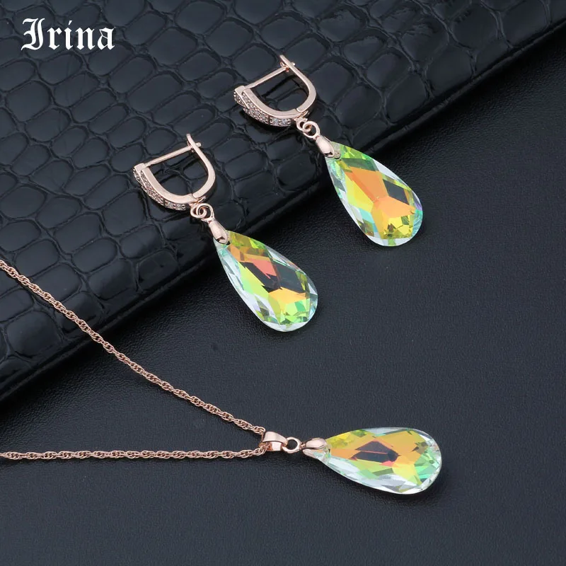 Женские серьги Irina из розового золота с кристаллом циркония для свадебной