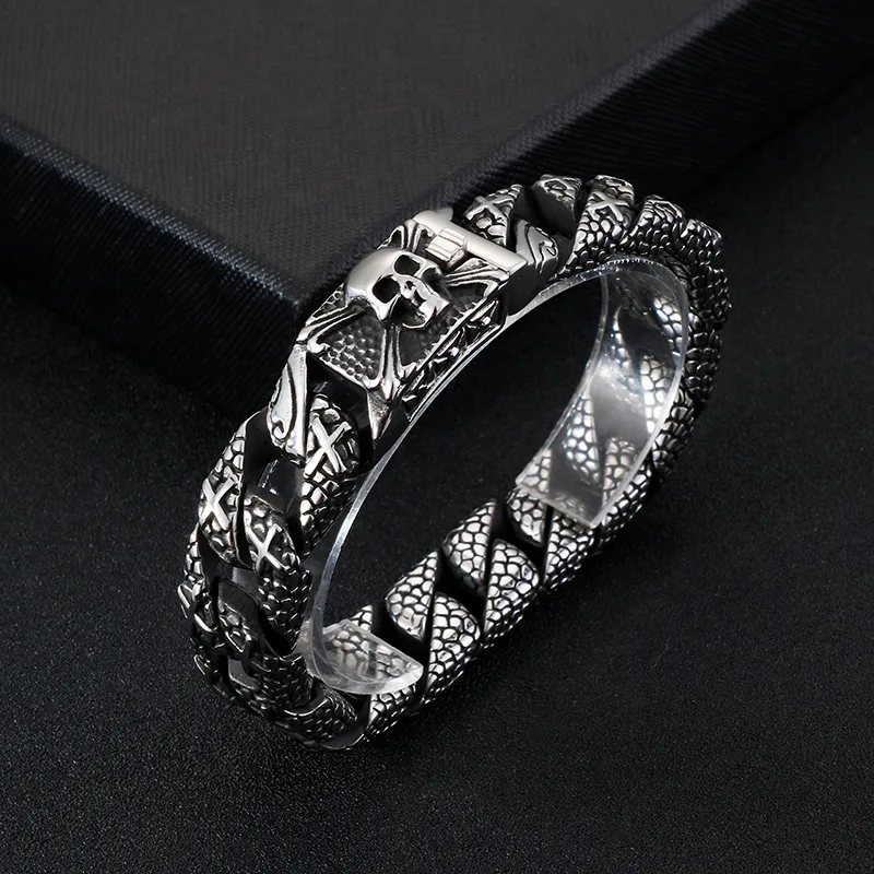 Мужской браслет с крестом из титановой стали 316L в европейском и американском