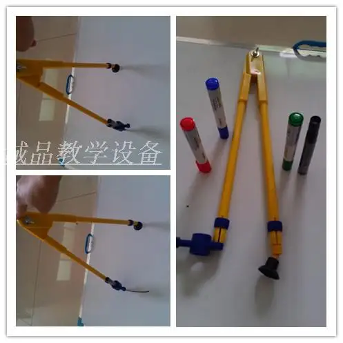 High-end multi-functional plastic sucker compasses chalk whiteboard pen teaching dual divider | Compasses
