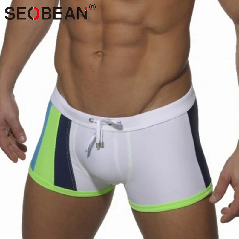 Seobean Brand Men Swimwear Swimsuits Swim Trunks Shorts Swimming Boxers Gay Beach Surf Boardshorts Bathing Suits Summer | Спорт и