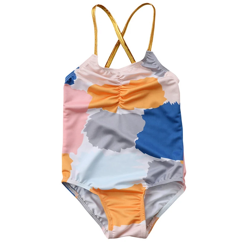 Kids Bikini 2018 New Swimwear Cute Newborn Baby Girls Print Patchwork One Piece Bathing Suit Biquini Infantil | Спорт и развлечения