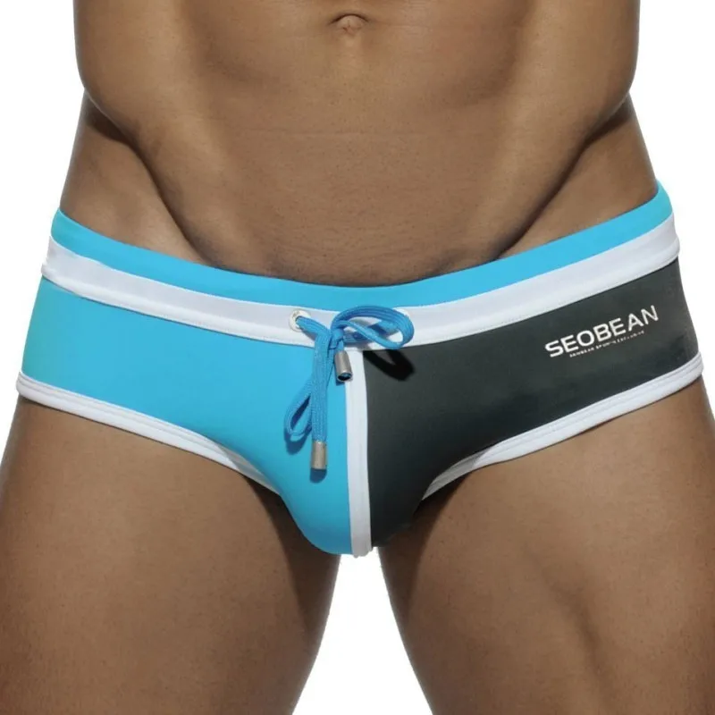 Brand Swimwear Briefs Sexy Men Swimsuit Swim Shorts Nylon Gay Male Swimming Bathing Suits for Board Beach Pool Seobean Quality | Спорт и