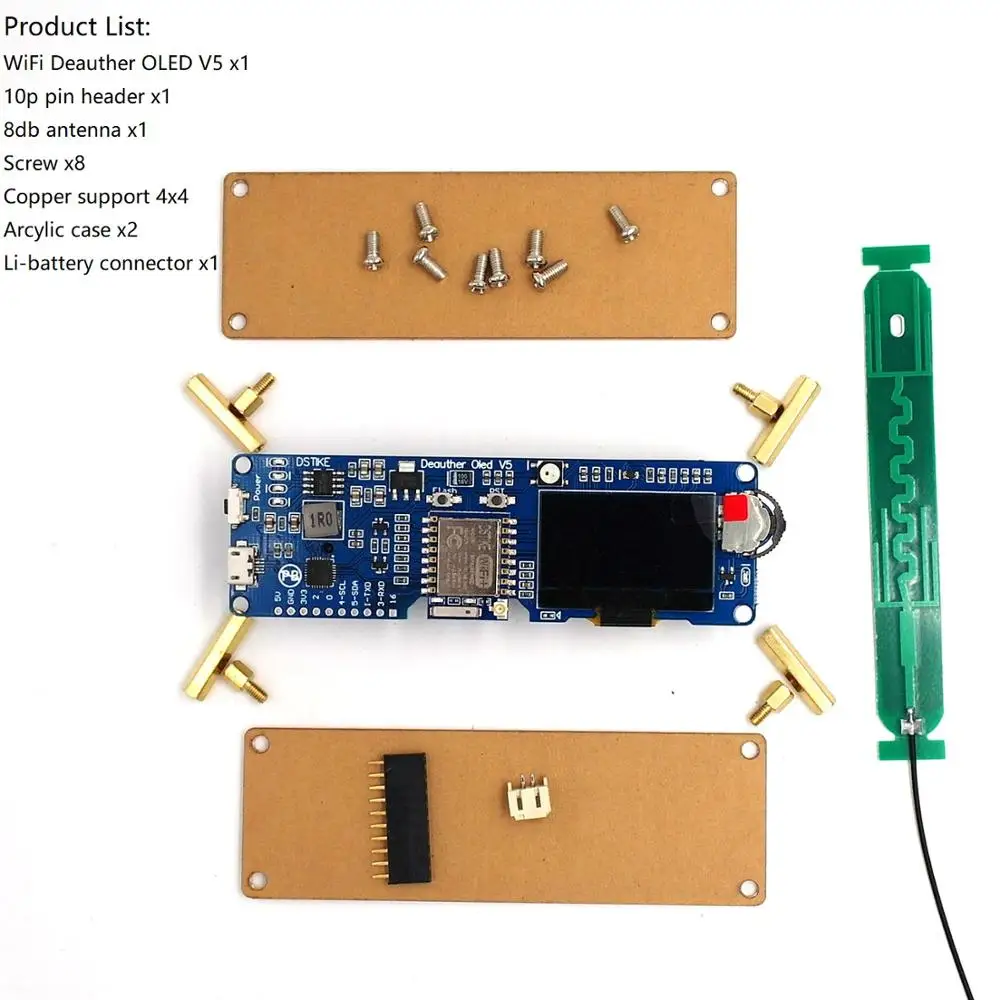 DSTIKE WiFi Deauther OLED V5 | Лучшая макетная плата ESP8266 18650 защита от обратной полярности