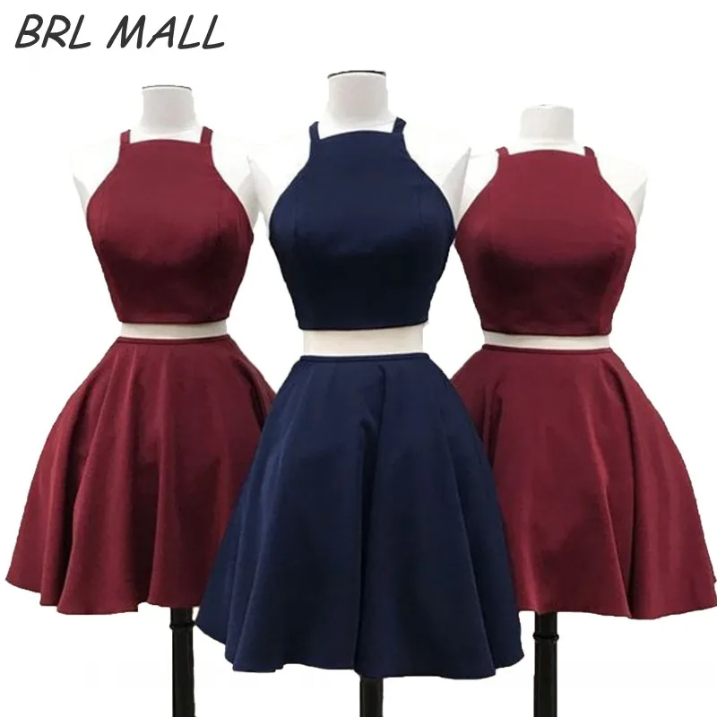 2020 cheap Burgundy Two Pieces Homecoming Dress Short Graduation Prom Party Ball Hot Sale vestidos de graduacion | Свадьбы и