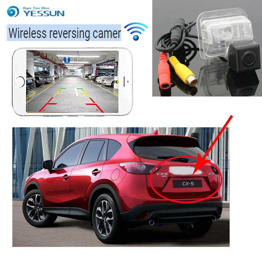 Камера заднего вида YESSUN для Mazda CX-5 CX 5 CX5 2015 2016 беспроводная с функцией ночного