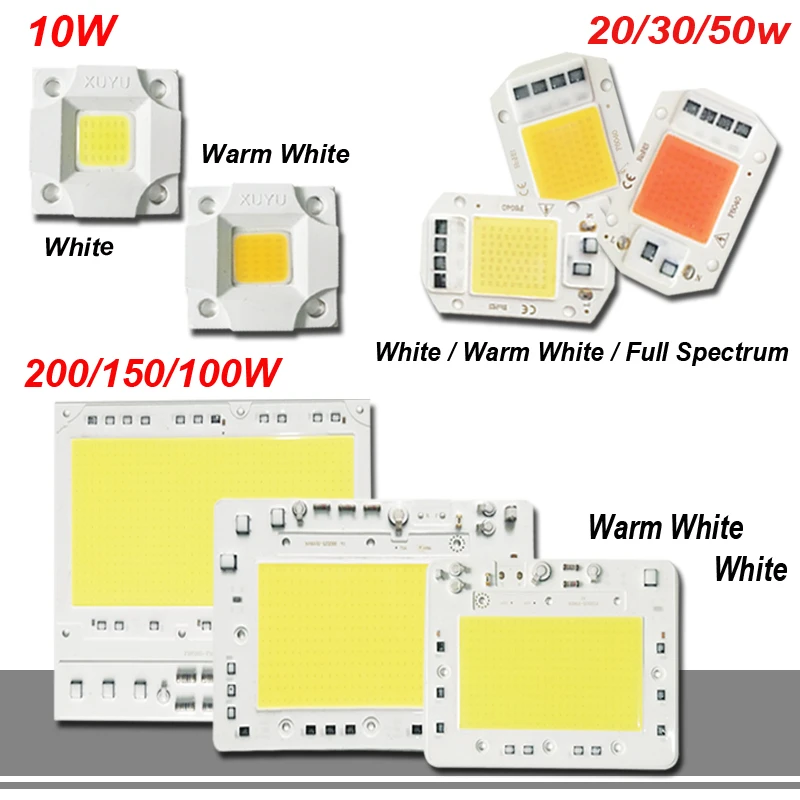 10 Вт 20 30 50 100 150 200 Высокая мощность светодиодный светильник ac220в полный спектр Dirver