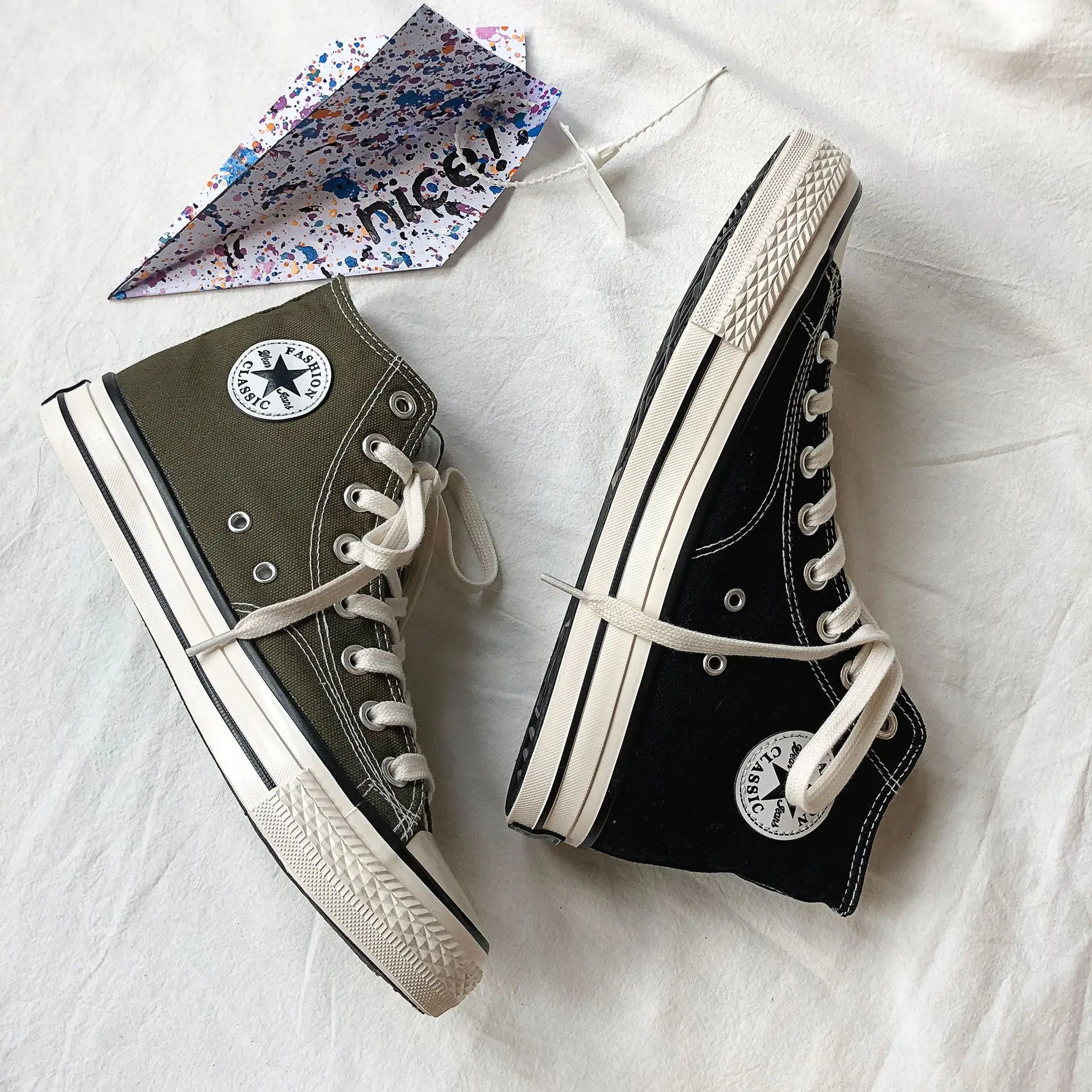 High-top canvas shoes men Korean fashion Joker student casual Gao Bang men's | Обувь