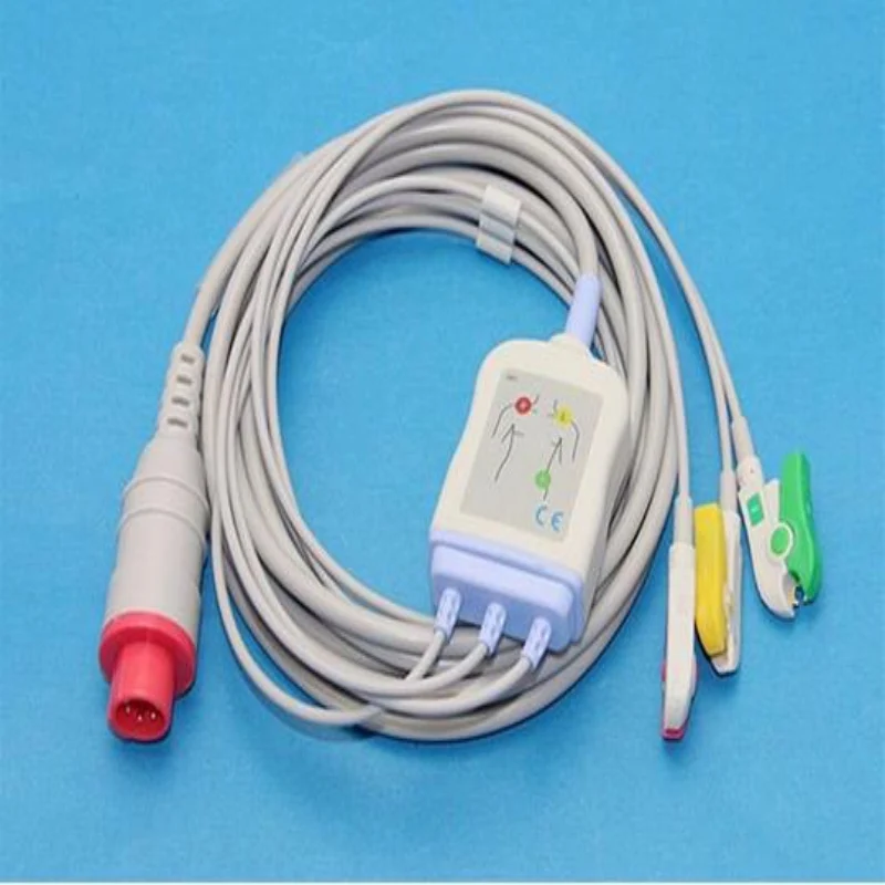 Совместимый для Bionet BM3 цельный терпеливый ECG кабель 3 провода 6pin ecg leadwires Зажим