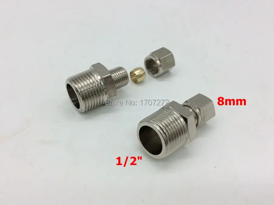 Бесплатная доставка медный фитинг 1/2 &quotx 8 мм Высокое качество двойной наконечник
