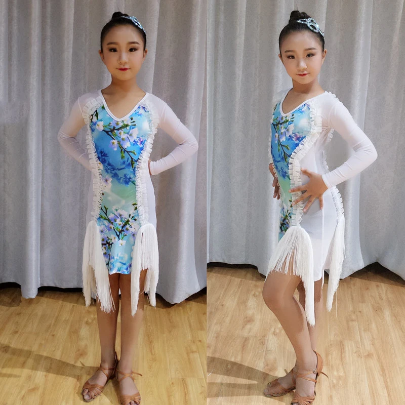 Профессиональное детское платье для латинских танцев новинка 2018 платья с