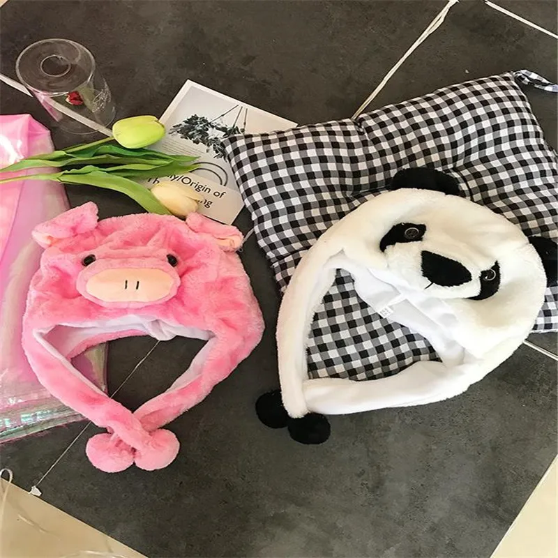Cartoon animal cute plush powder piglet hat photo props cosplay toy Christmas Halloween birthday party dress up |