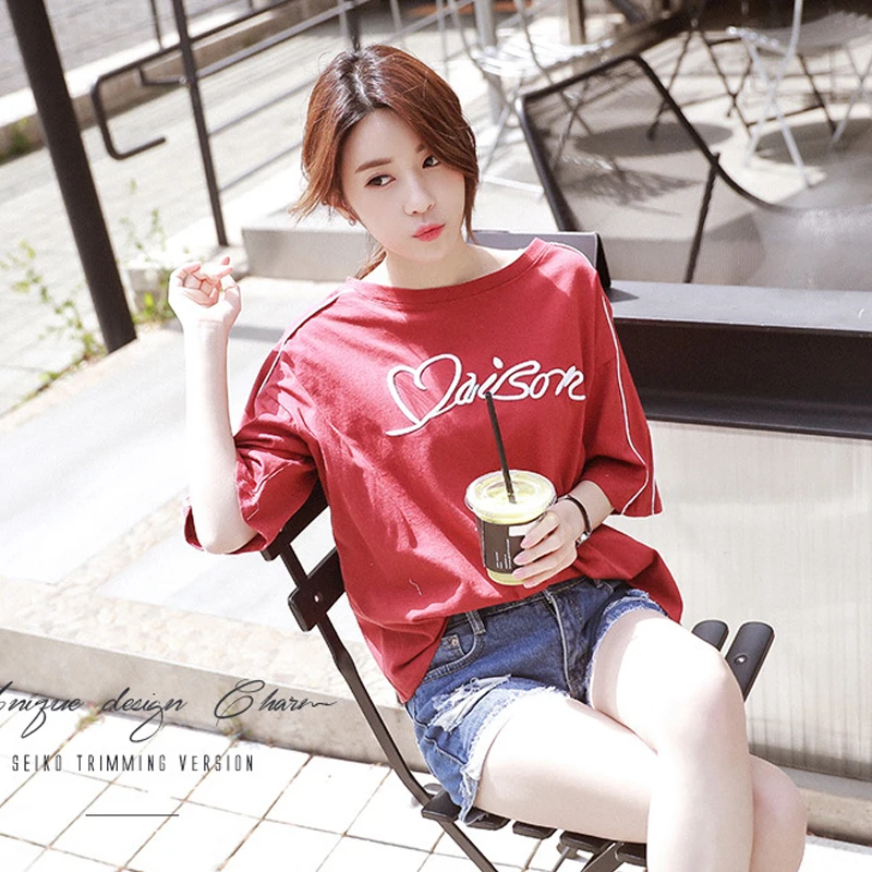 Женская футболка с буквенным принтом Повседневная белая большого размера