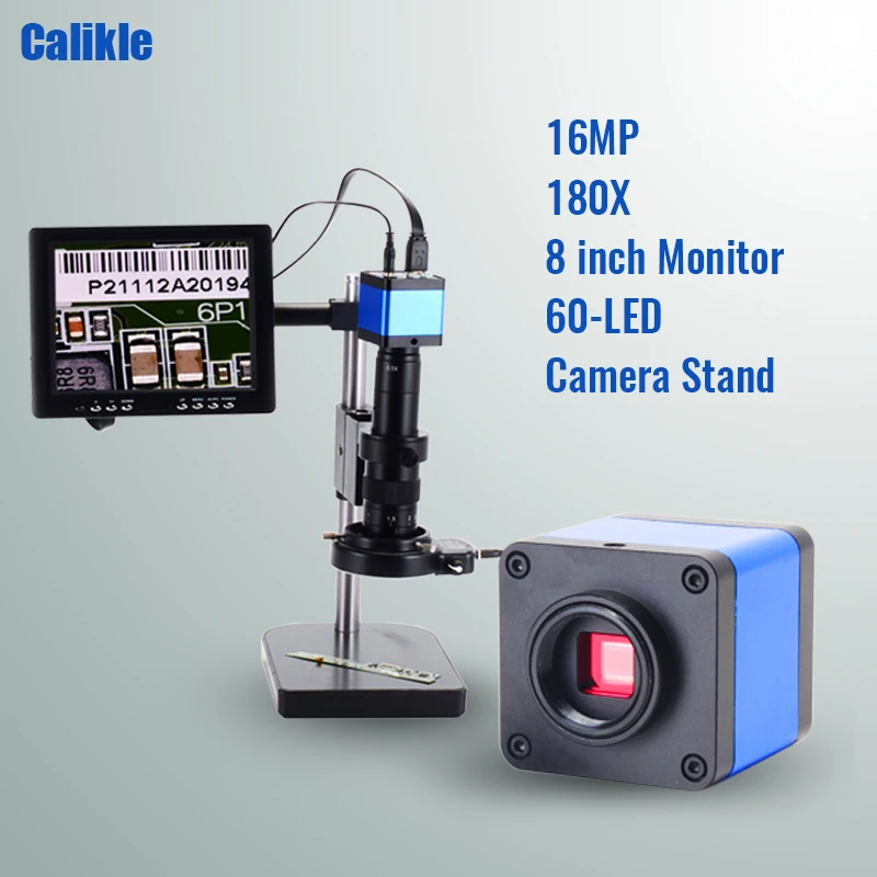 Промышленный электронный цифровой микроскоп 16 МП HDMI USB объектив с-креплением 180X +