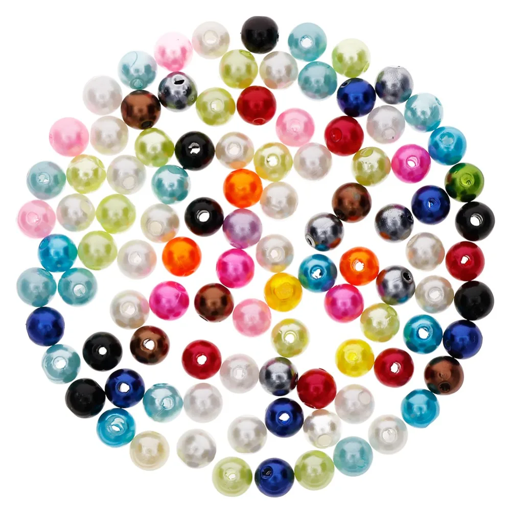 100 шт./компл. Горячая дешевая искусственная жемчужина 6 мм разные цвета
