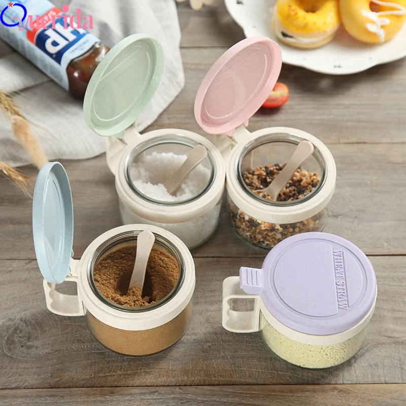 Цветные бутылки для приправ из пшеничной соломы емкость хранения банки