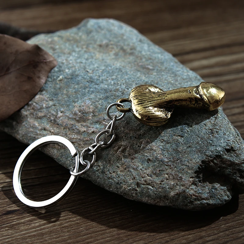 New fashion Silver plated men's genital key chain wedding party decoration gift penis ring | Украшения и аксессуары