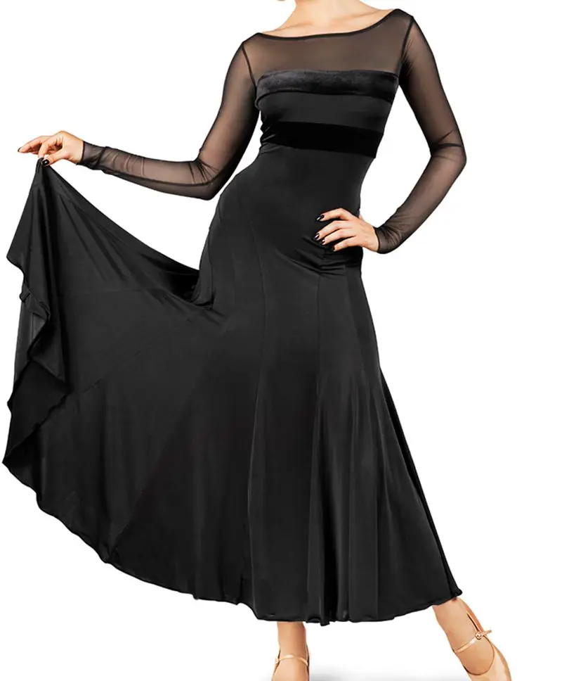 Черные костюмы для взрослых современных танцев женские платья бальных