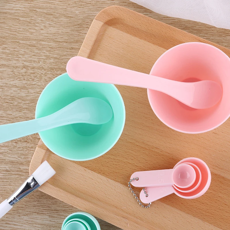 DIY Facial Mask Mixing Bowl Eye Shadow Brushes Makeup Spoon Stick Brush Women Beauty Professional Tools 4 in 1 | Красота и здоровье