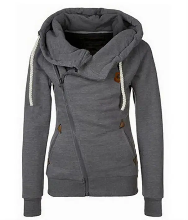 Толстовка Женская с капюшоном и длинным рукавом яркого цвета на молнии 2018 |