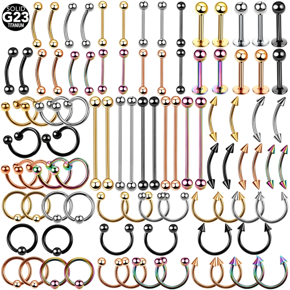 Титановая цветная Серьга на Язык Штанга-спираль 10 шт. кольца для губ Кольцо Для