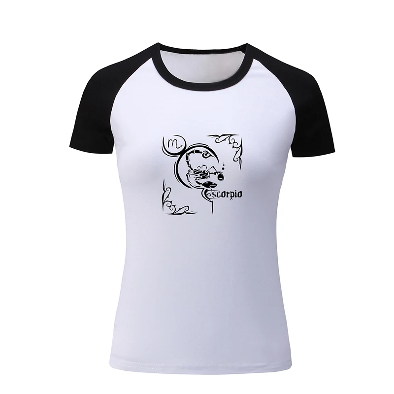 Constellation Scorpio Taurus Virgo Tribal Tattoo Design Womens Ladies Short Sleeve Printing T shirt Graphic Tee Shirt Tshirts | Женская