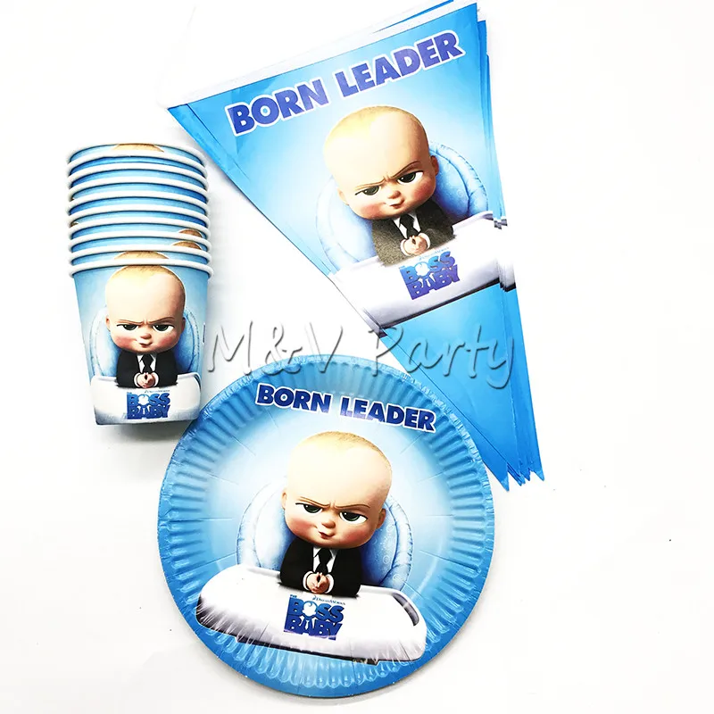 30 шт./лот одноразовая посуда для вечеринки с изображением маленького босса день