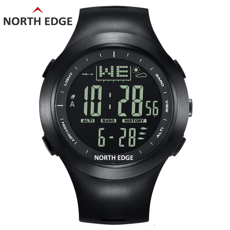 NORTH EDGE Fishing Altimeter Barometer Thermometer Altitude Men Digital Watches Sports Clock Climbing Hiking Wristwatch Hours | Наручные