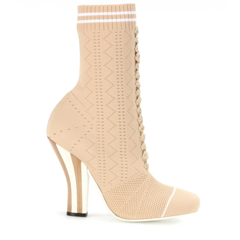 Женские вязаные ботильоны Sestito с закругленным носком на высоком каблуке
